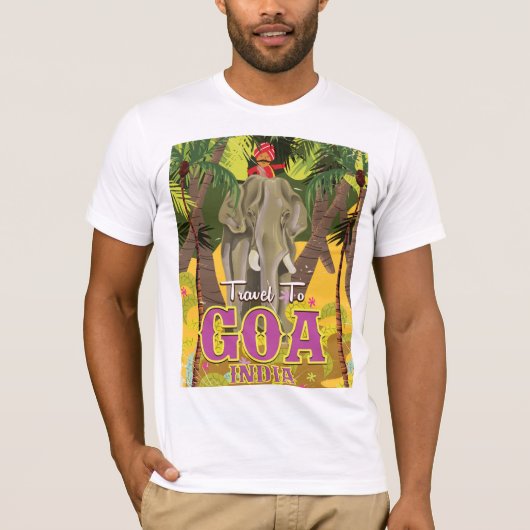 ゴア・インディア・ヴィンテージ旅行ポスター Tシャツ (正面)