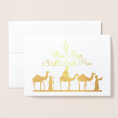 ゴイルフォイル写真クリスマスカード三賢人 箔カード (封筒付き正面)