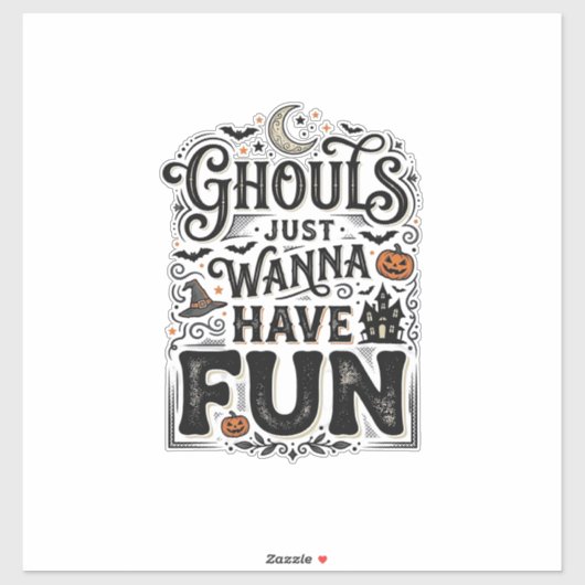 ゴゥルは楽しみたい ハロウィンベクター デザイン シール (シート)
