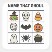 ゴゥル当てハロウィンアイコン格子パズルゲーム スクエアシール (正面)