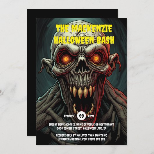 ゴウリッシュグウルスプキー大人ハローウィンパーティ 招待状 (正面/裏面)