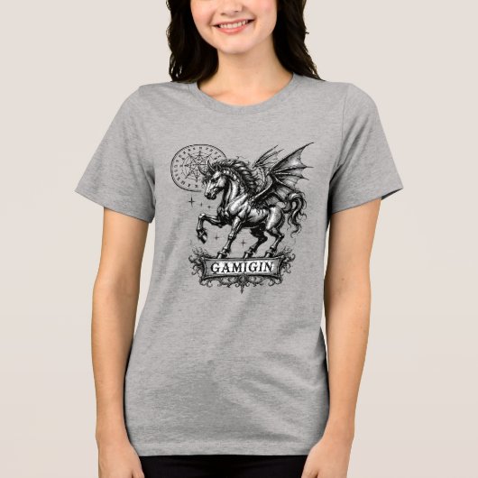 ゴエティア界の影の馬 ガミギン トライブレンドＴシャツ (正面)