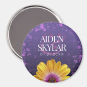 ゴエレガントールデンデイジーとパープルグリッター結婚ズ マグネット (正面/裏面)
