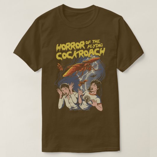 ゴキブリの飛んでいる恐怖 Tシャツ (デザイン正面)