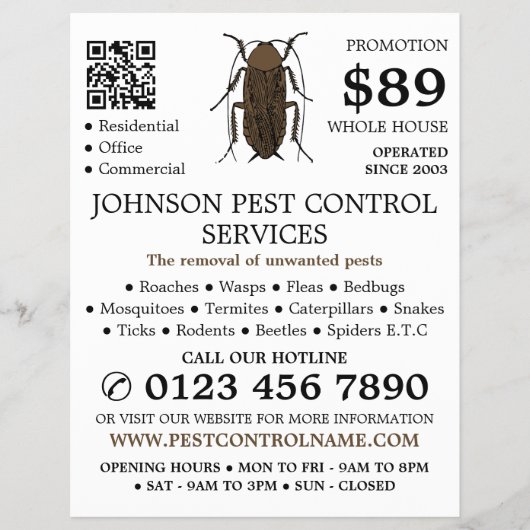 ゴキブリデザイン害虫駆除広告剤 チラシ (正面)