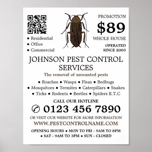 ゴキブリデザイン害虫駆除広告剤 ポスター (正面)