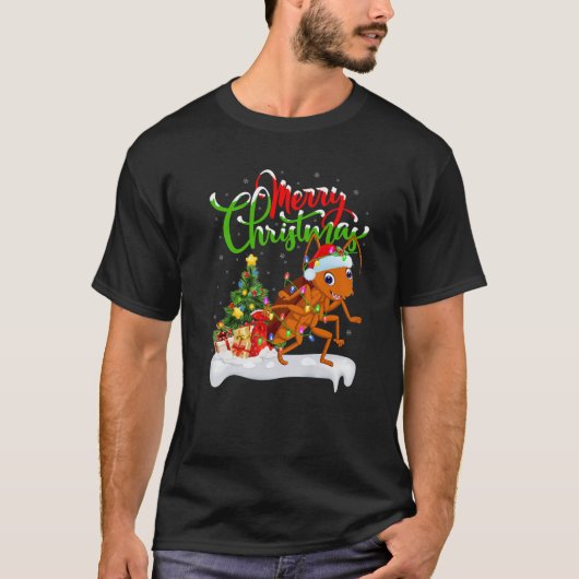 ゴキブリ愛好クリスマス照明ゴキブリCH Tシャツ (正面)