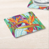 ゴクラクチョウカ属パターン スクエアペーパーコースター (アングル)