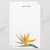 ゴクラクチョウカ属|の黄色い熱帯花の名前をカスタムする 便箋 (正面/裏面)