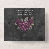 ゴシエレガントックフローラ結婚ズ オールインワン招待状 (裏面)