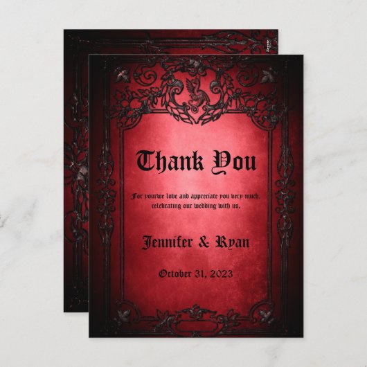 ゴシエレガントック結婚スサンキューカード シーズンポストカード (正面/裏面)