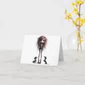 ゴシッおもしろいクウィーナードッグカード カード (黄色い花)