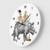 ゴシッおもしろいク型スチームパンクスケルトンアンドサイ ラージ壁時計 (傾斜)