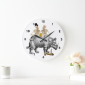 ゴシッおもしろいク型スチームパンクスケルトンアンドサイ ラージ壁時計 (ホーム)