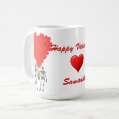 ゴシッおもしろいク骨格と愛ハートバレンタイン マグカップ (正面左)