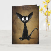 ゴシッおもしろいク黒猫カスタム猫 カード (黄色い花)