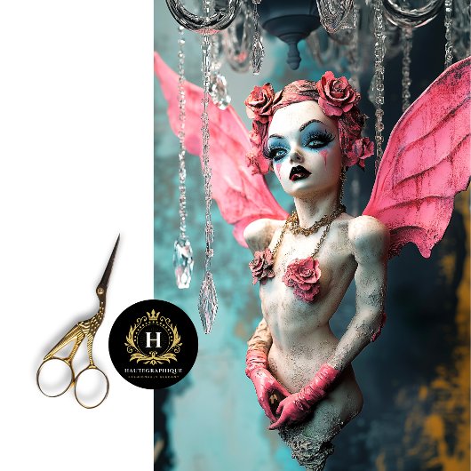 ゴシッお洒落クガーゴイル妖精ピンクの翼 薄葉紙