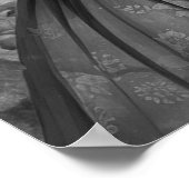 ゴシッお洒落クビクトリアンガール&花模様ロンドン ポスター (角)