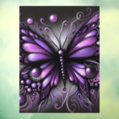 ゴシッお洒落ク蝶パープルブラックカラフル ウィンドウサイン (シート3)