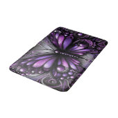 ゴシッお洒落ク蝶パープルブラックカラフル バスマット (アングル)