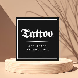 ゴシッはっきりしたクスタイルタトゥーアフターケアの説明 スクエア名刺