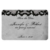 ゴシッエレガントクこうもりレースポシュウェディング日付を保存 マグネット (横)