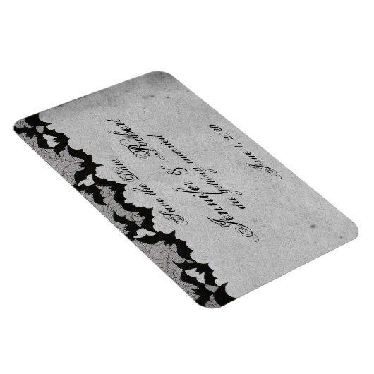 ゴシッエレガントクこうもりレースポシュウェディング日付を保存 マグネット (右側)