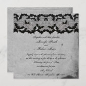 ゴシッエレガントクこうもりレースポー結婚式招待状 招待状 (正面/裏面)