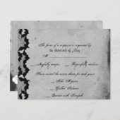 ゴシッエレガントクこうもりレースポーRSVPポストカード インビテーションポストカード (正面/裏面)