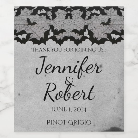 ゴシッエレガントクこうもりレースポ結婚スのワインラベル ワインラベル (シングルラベル)