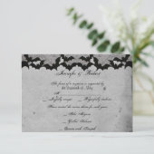 ゴシッエレガントクこうもりレースポ結婚スの応答カード 出欠カード (スタンド正面)