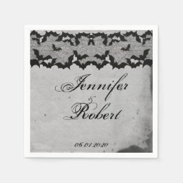 ゴシッエレガントクこうもりレースポ結婚スナプキン スタンダードカクテルナプキン