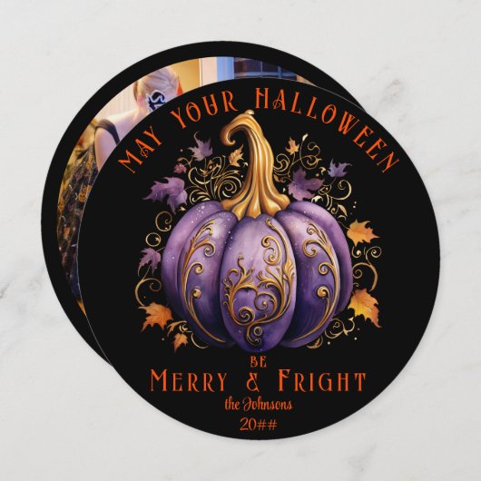 ゴシッエレガントクのハロウィンメリーの右家族の写真 シーズンカード (正面/裏面)