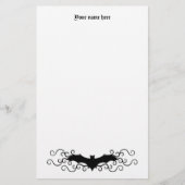 ゴシッエレガントクのハロウィーンこうもりと白い渦巻き 便箋 (正面)