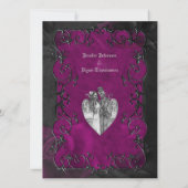 ゴシッエレガントクのハロウィーン紫結婚式招待状 招待状 (裏面)