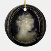ゴシッエレガントクの不気味なヴィンテージビクトリアンカメオピック セラミックオーナメント (裏面)