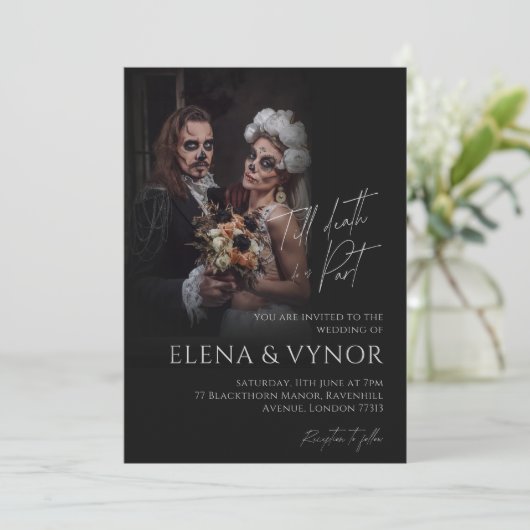 ゴシッエレガントクの死までの写真結婚式招待状 招待状 (スタンド正面)