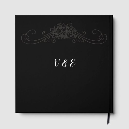 ゴシッエレガントクの死まで黒と白結婚の ゲストブック (裏面)