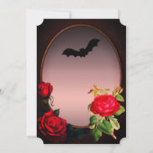 ゴシッエレガントクの赤いバラは日付を保存 招待状 (裏面)