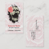 ゴシッエレガントクグランジスカル&レッドローズカスタム 名刺 (正面/裏面)