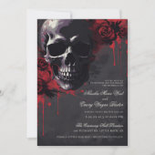 ゴシッエレガントクスカル&バラ結婚ズ 招待状 (正面)