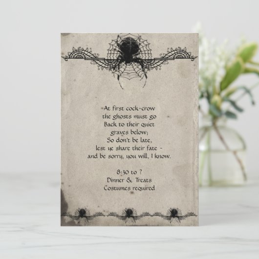 ゴシッエレガントクスパイダーハローウィンパーティ招待状 招待状 (スタンド正面)