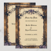 ゴシッエレガントクハロウィーン保存日付招待状 招待状 (正面/裏面)