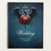 ゴシッエレガントクハートとファンタジー鳥。 プランナー手帳 (正面)