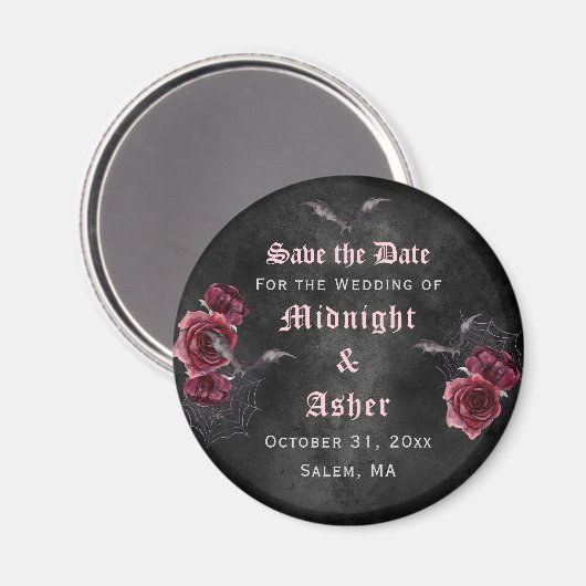 ゴシッエレガントクバラ日付磁石を保存 マグネット (正面/裏面)