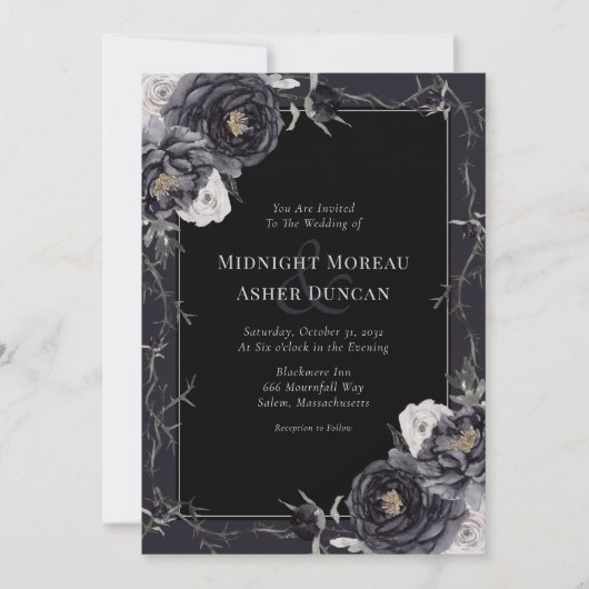 ゴシッエレガントクバラ結婚ズ 招待状 (正面)