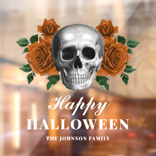 ゴシッエレガントクバラ&スカルハッピーハローウィン ウィンドウサイン