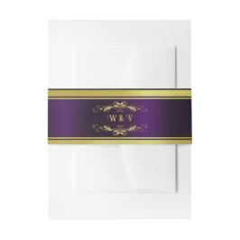 ゴシッエレガントクパープルと金ゴールド 招待状ベリーバンド