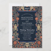 ゴシッエレガントクビクトリアンゴールド結婚フォイル 招待状 (正面)