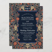 ゴシッエレガントクビクトリアンゴールド結婚フォイル 招待状 (正面/裏面)